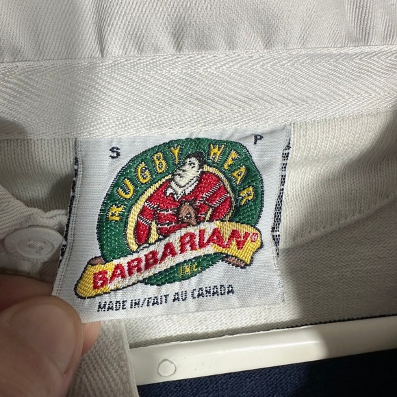 Barbarian Rugby Shirt Hoodie Mens Small Striped Heavy CREW Rowing - Picture 2 of 16